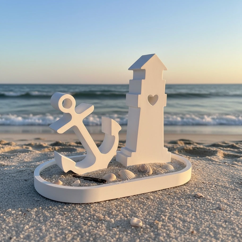 Anker mit Leuchtturm